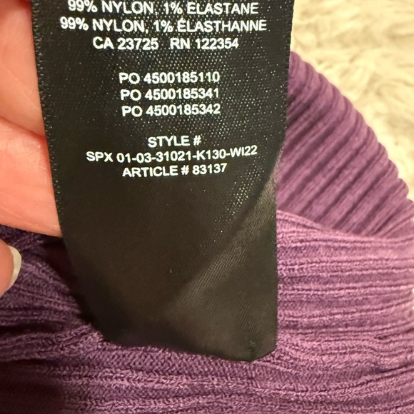 Aritzia Babaton Sculpt Ribbed Knit Tie-back Longsleeve In Dewberry Purple Size M - Picture 12 of 12